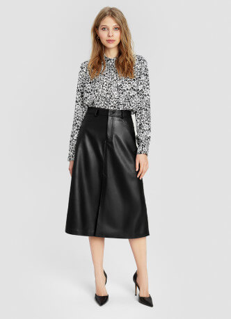 Leather skirt A-line