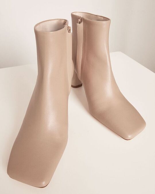 Beige ankle boots