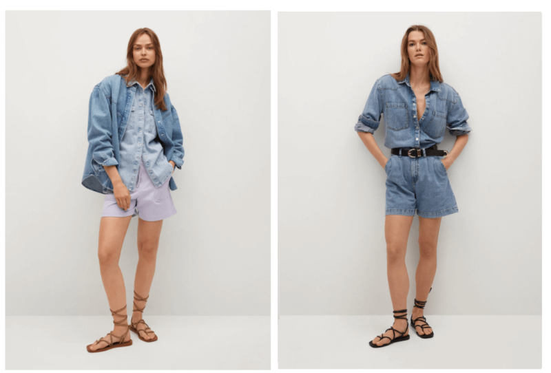 Denim shorts and skirts