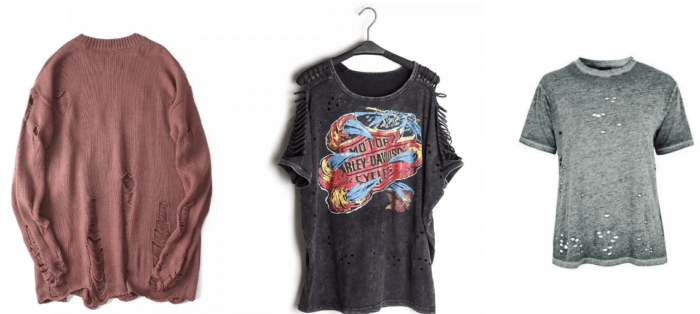T-shirts and sweaters