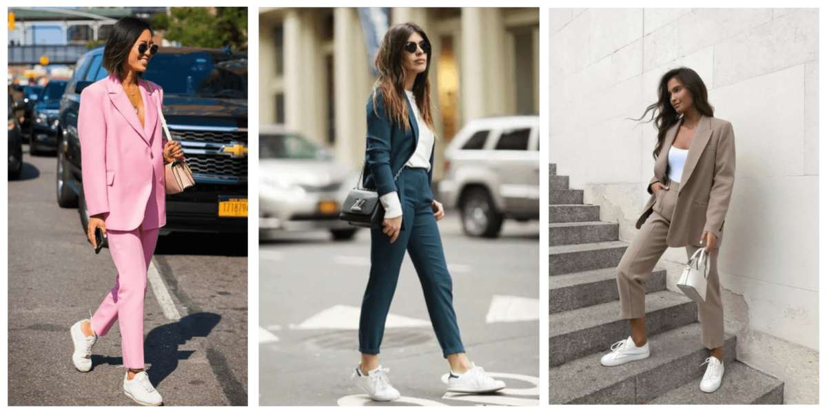 Suits with sneakers