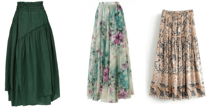 Maxi length skirts