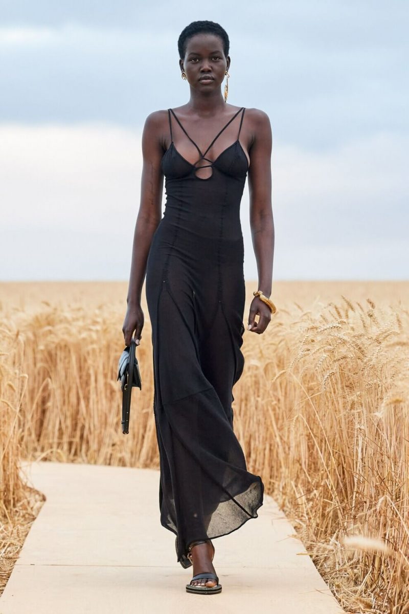 Dress with thin straps