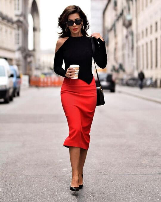 Red skirt