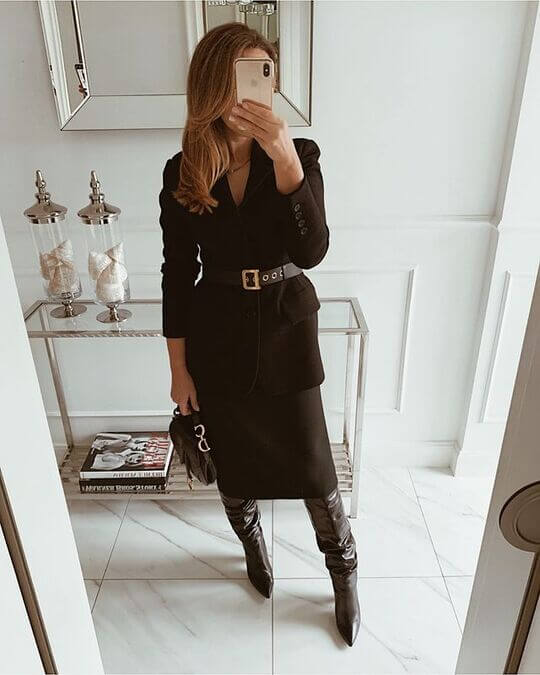 Skirt with boots