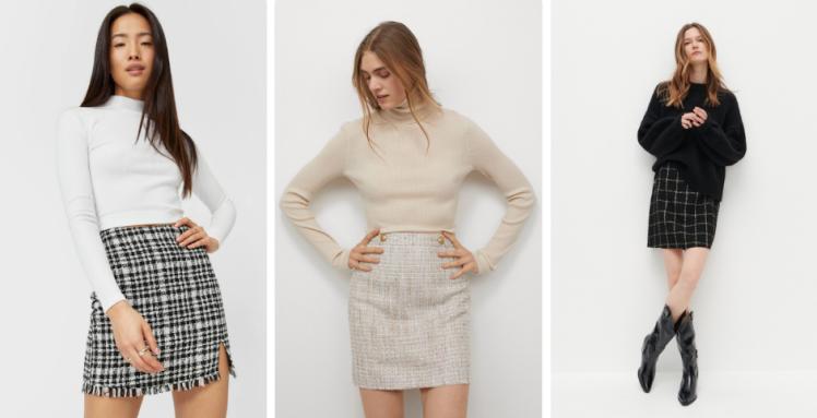 Skirts made of jacquard fabric