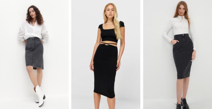 Knee-length skirt