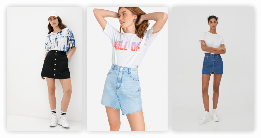 T-shirts with skirt
