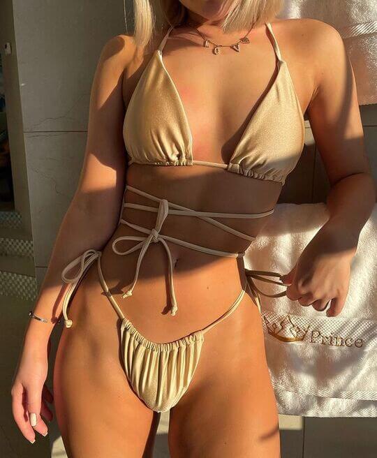 Swimsuit with ropes