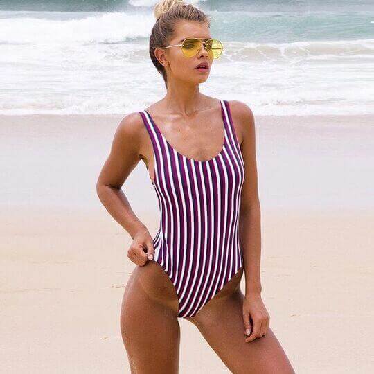 Striped swimsuit
