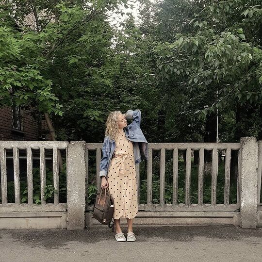 With long dress