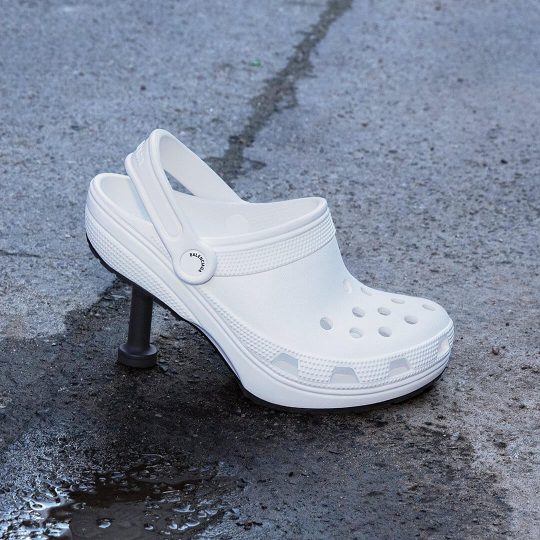 White Crocs-Balenciaga shoes