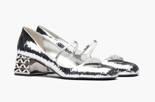 Boat shoes made of metallized leather, Prada