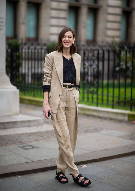 Sandals with suit