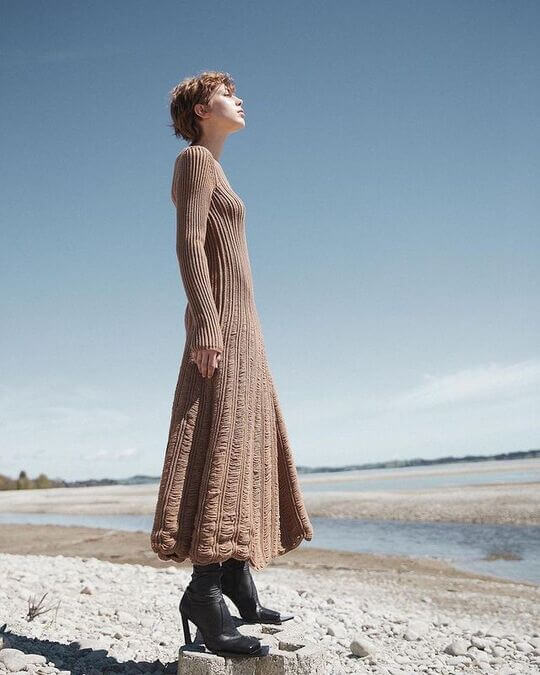 Long knitted dress