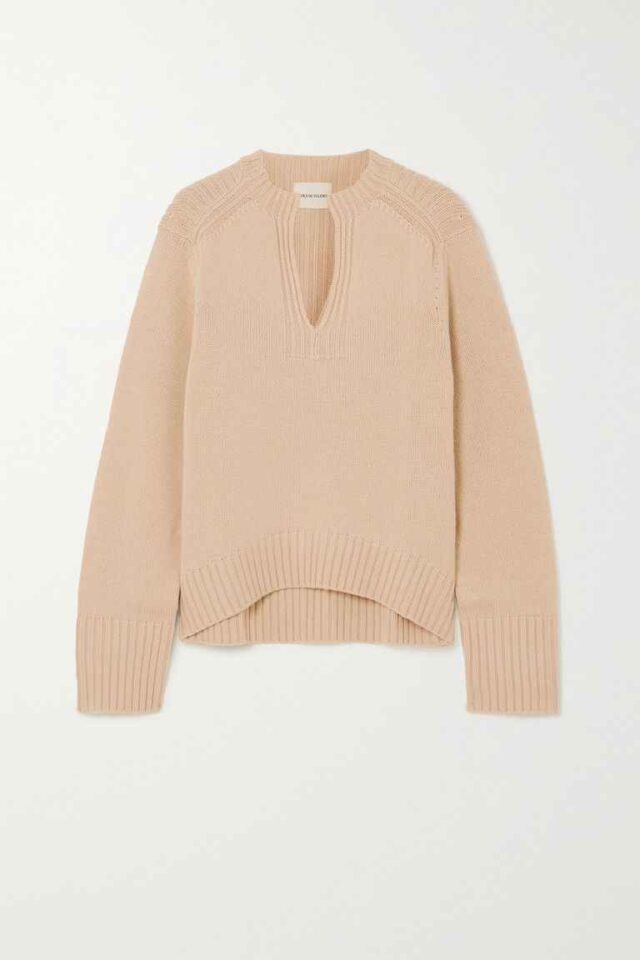 Wool and cashmere sweater with ribbed Sebatik finish