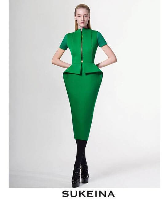 Unusual green dress