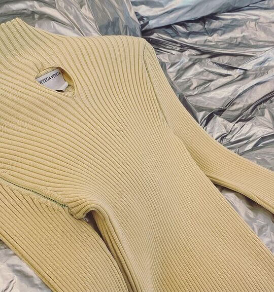 Knitted light dress