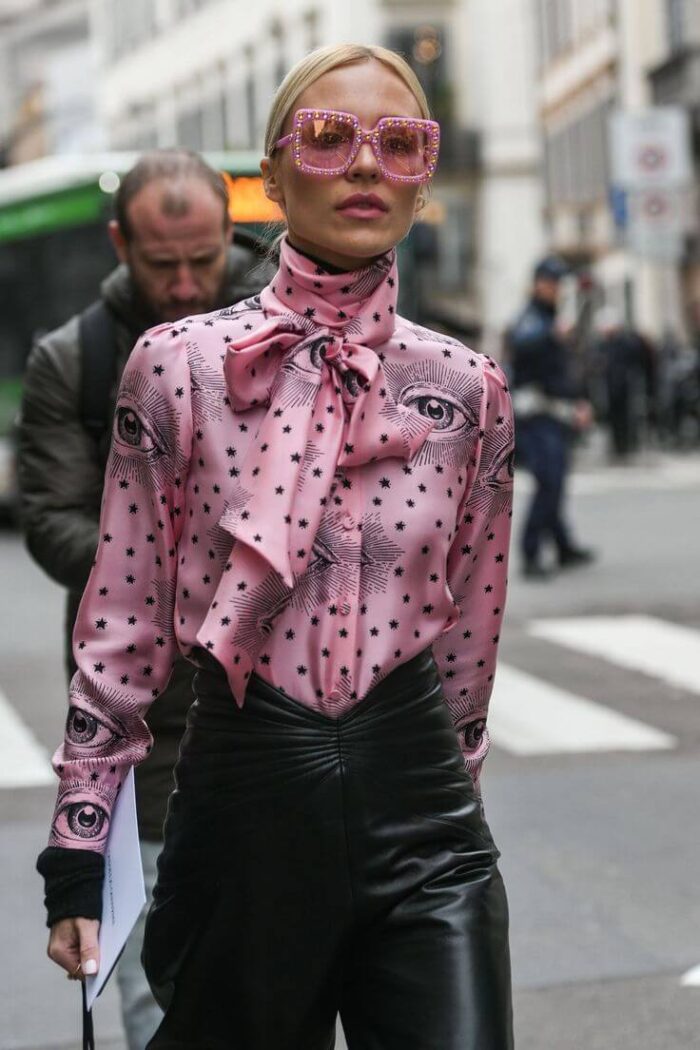 Shirt with high collar