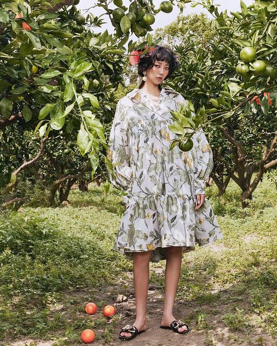Dress with floral print