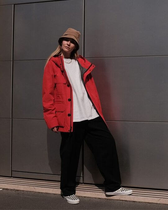 Red windbreaker