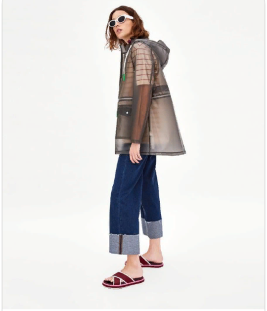 Transparent grey windbreaker