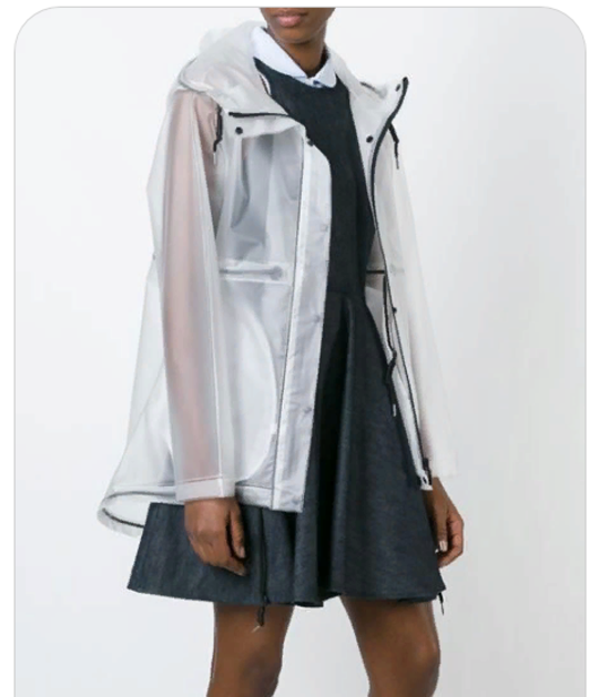 Transparent white windbreaker