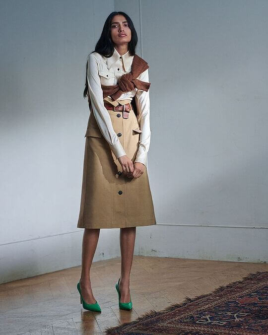 Medium length skirt