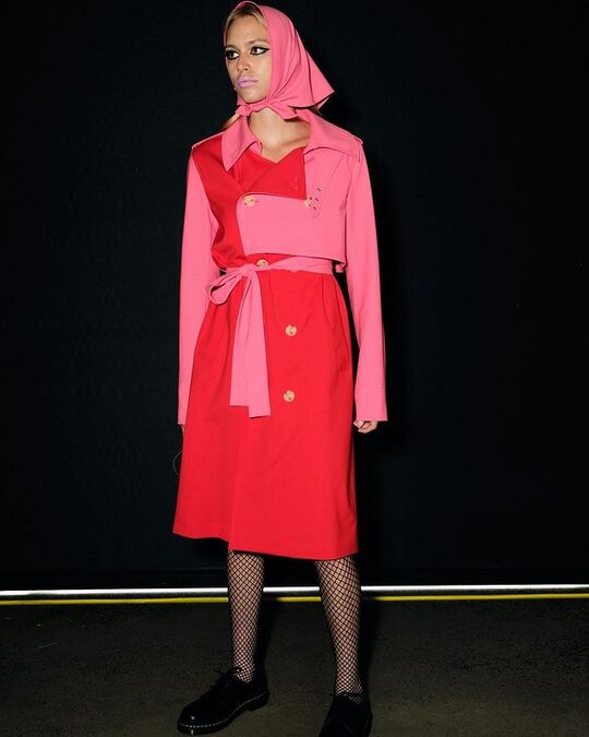 Red and pink outfit