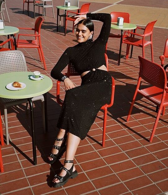 Dress with fashionable cutouts