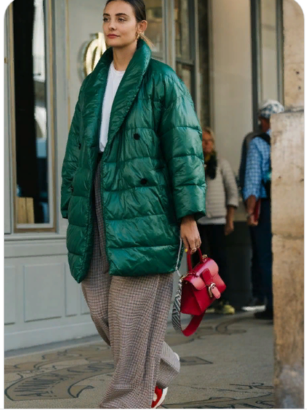 Green down jacket