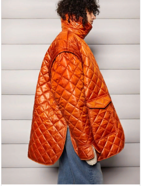 Orange down jacket