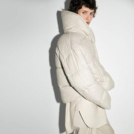Jacket with high collar