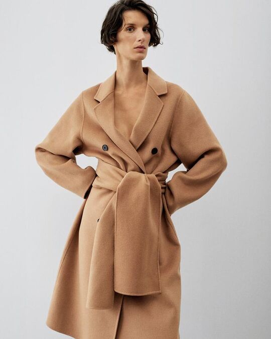 Brown coat-robe