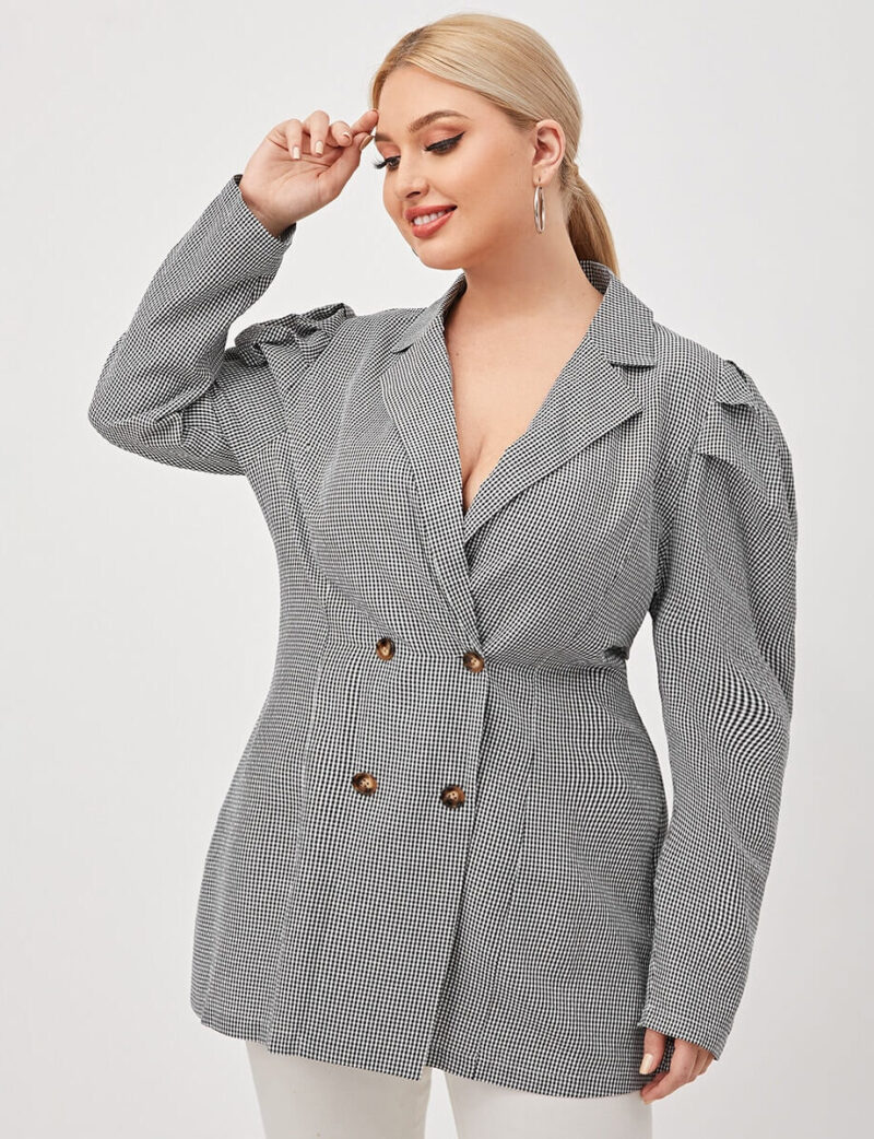 Jacket with puffy sleeves