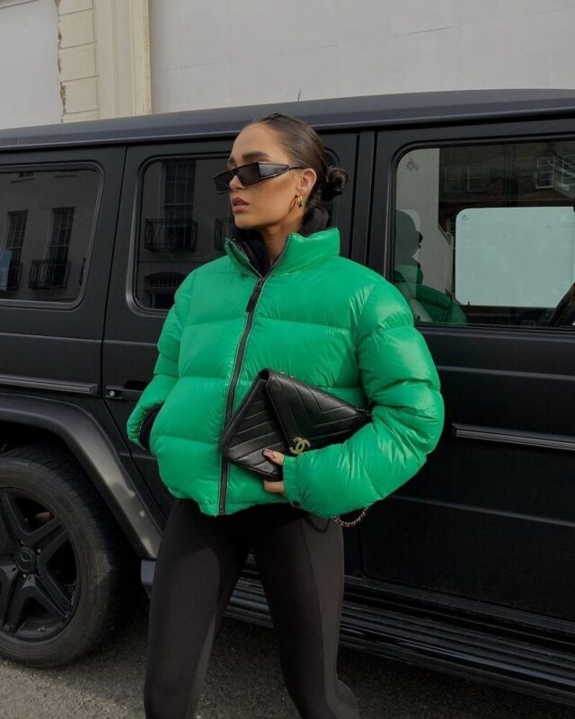Shortened down jacket