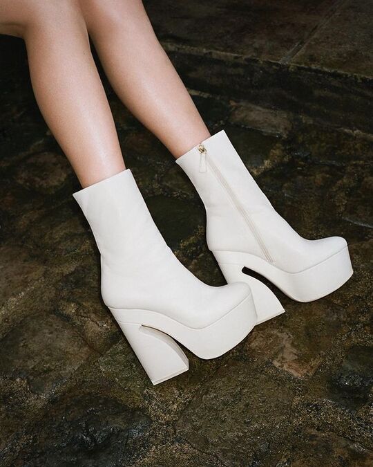 White ankle boots