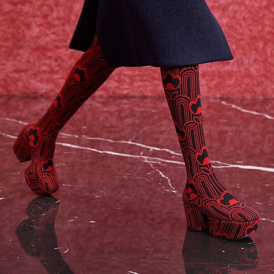 Red ankle boots