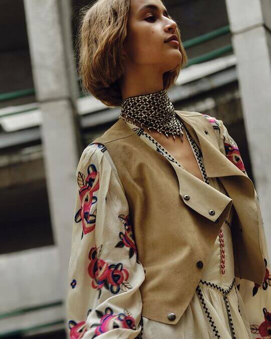 On the neck