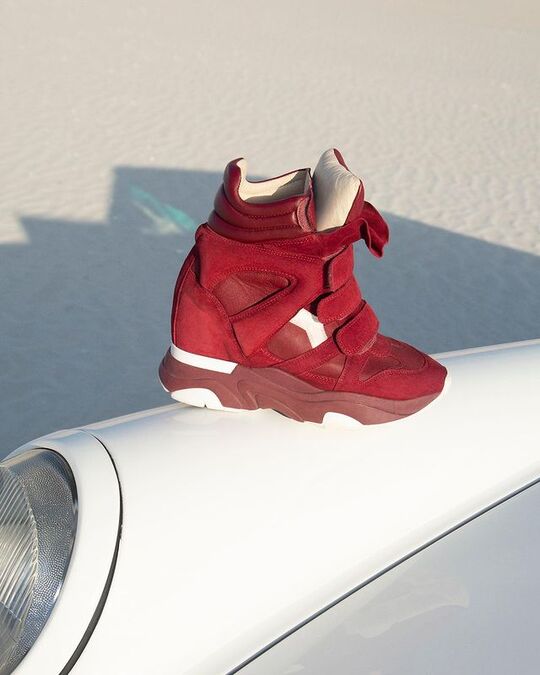 Red sneakers