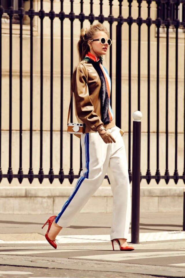 White trousers with lamps