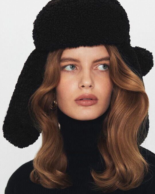 Black fur hat