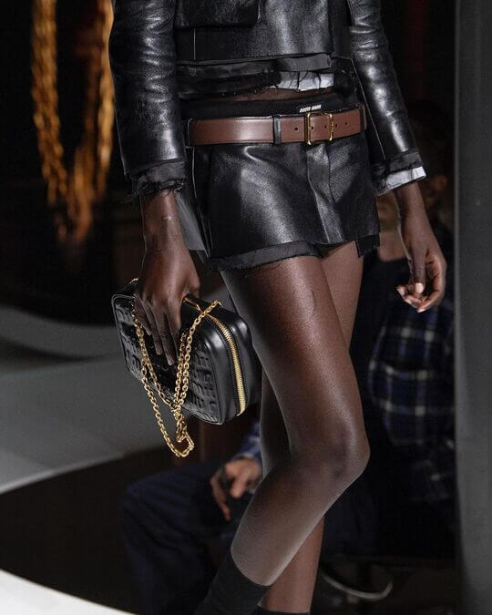 Black leather bag