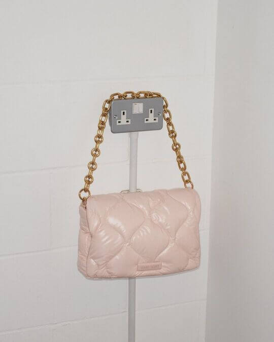 Pink quilted bag