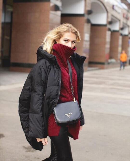 Asymmetrical middle down jacket
