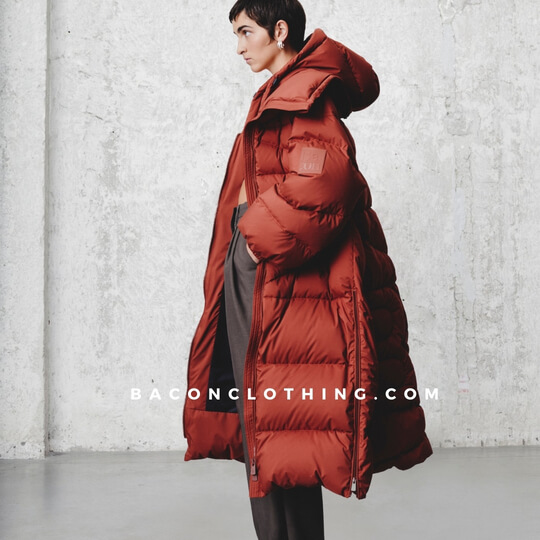 Orange down jacket