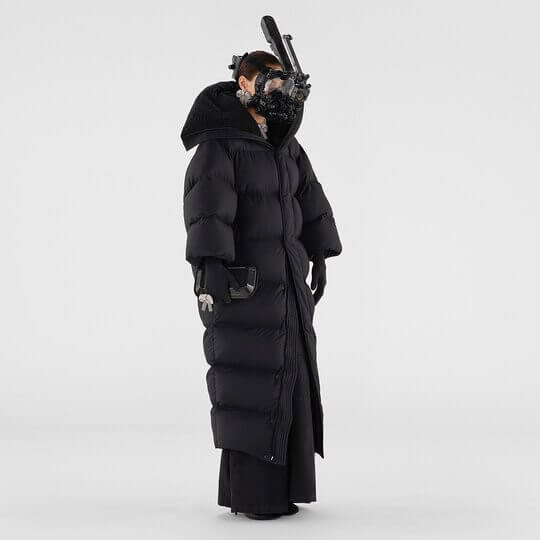 Black long down jacket