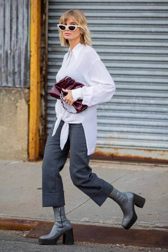 Grey ankle boots