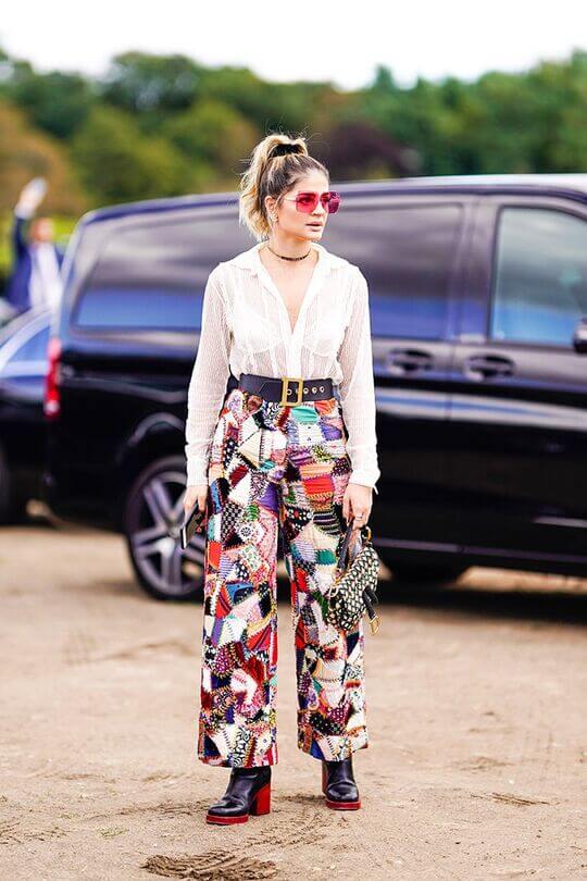 Patchwork style trousers