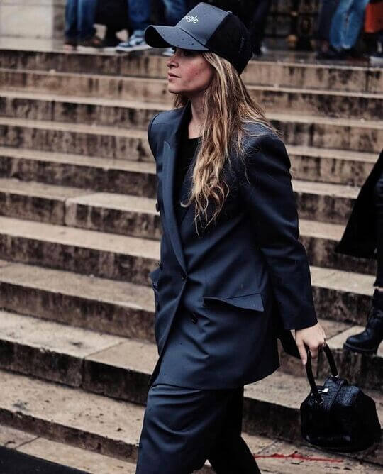 With business suit